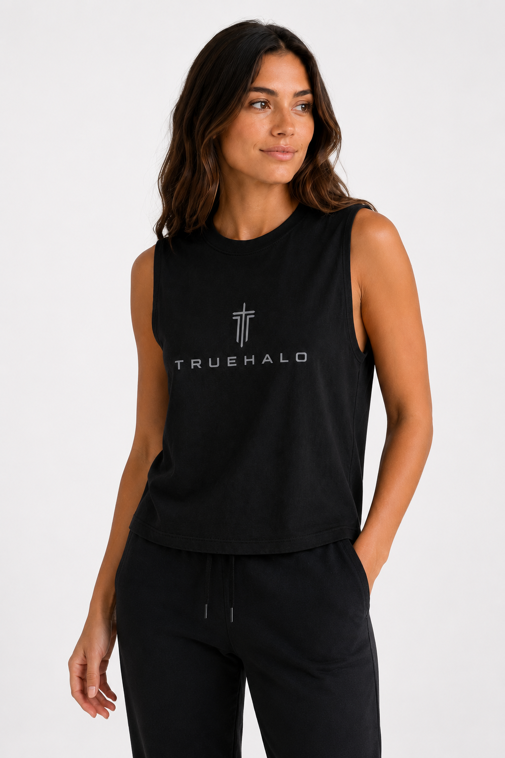 TRUEHALO Women’s Muscle Tank - Black