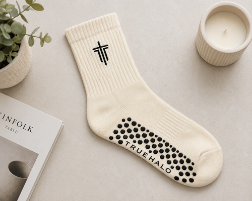 Grip Crew Socks - Ivory