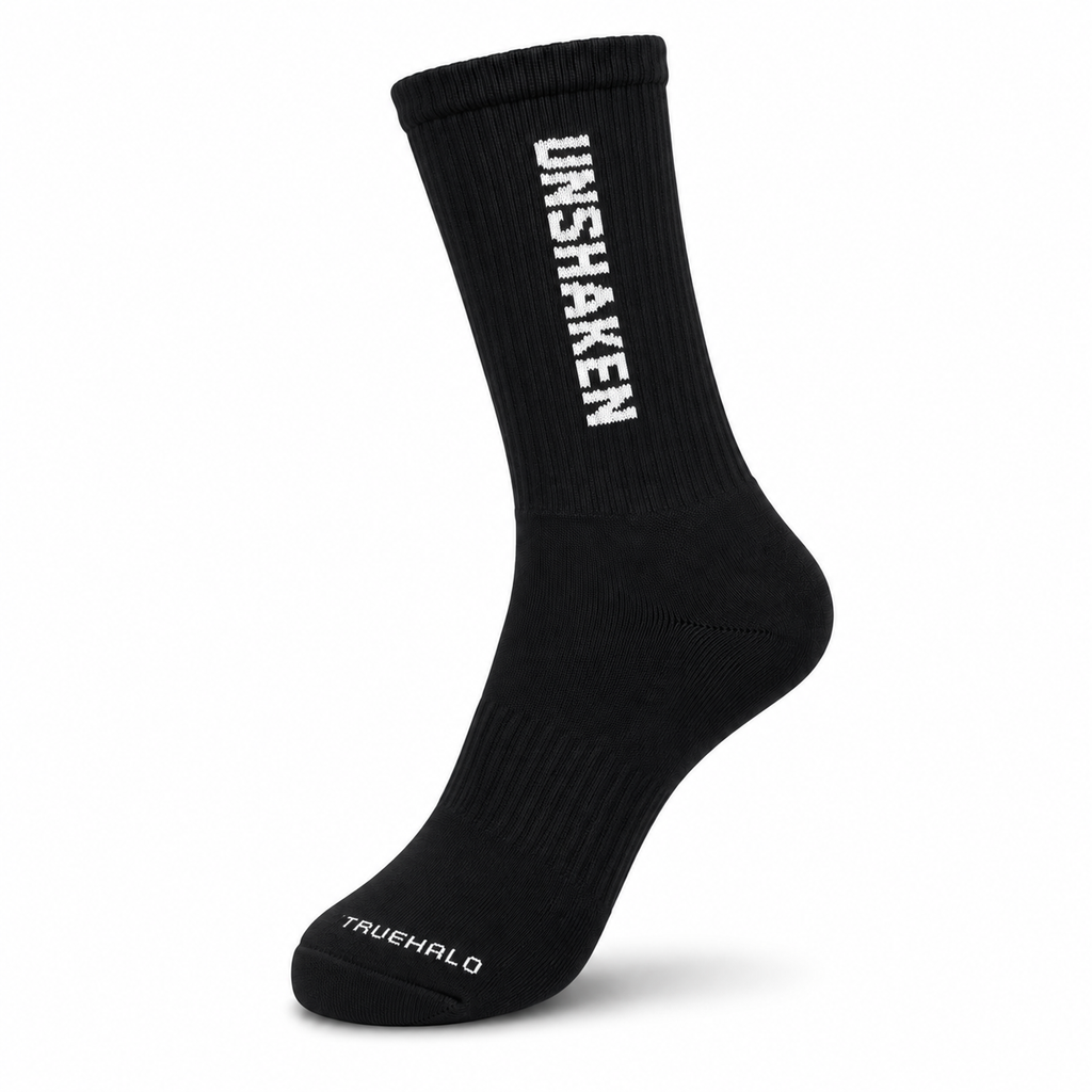 UNSHAKEN Athletic Crew Socks Black
