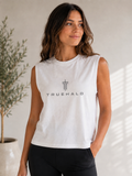 TRUEHALO Women’s Muscle Tank - White