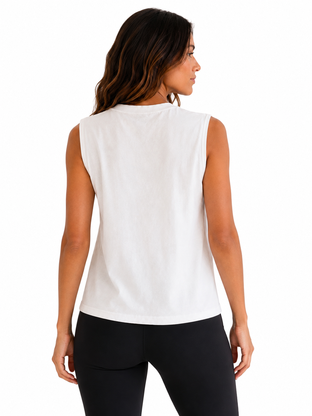 TRUEHALO Women’s Muscle Tank - White